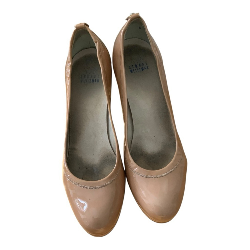 Stuart Weitzman Beige Patent Leather Heels Size 9 Medium - Picture 5 of 8